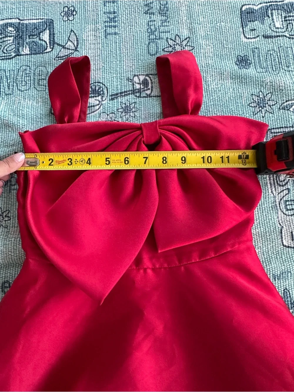 Girls Red Bow-Front Party Dress 👗 Size 8 - Beautiful 😻